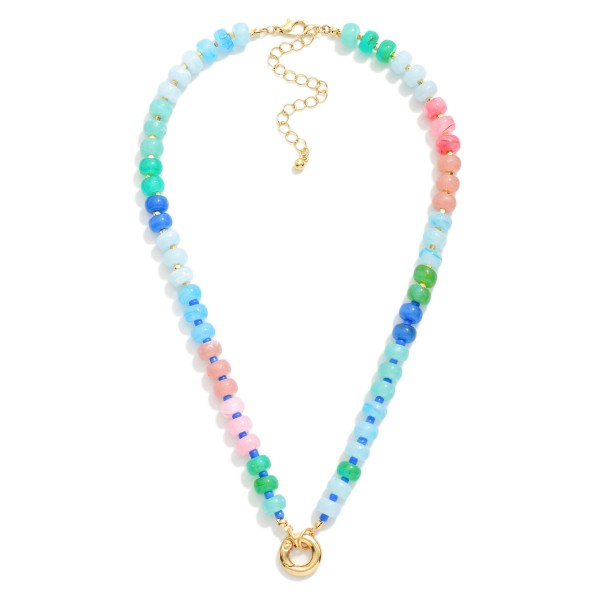 Candy Stone Beaded Necklace Featuring Toggle Clasp 

- Approximately 16" L
- Extender 3" L