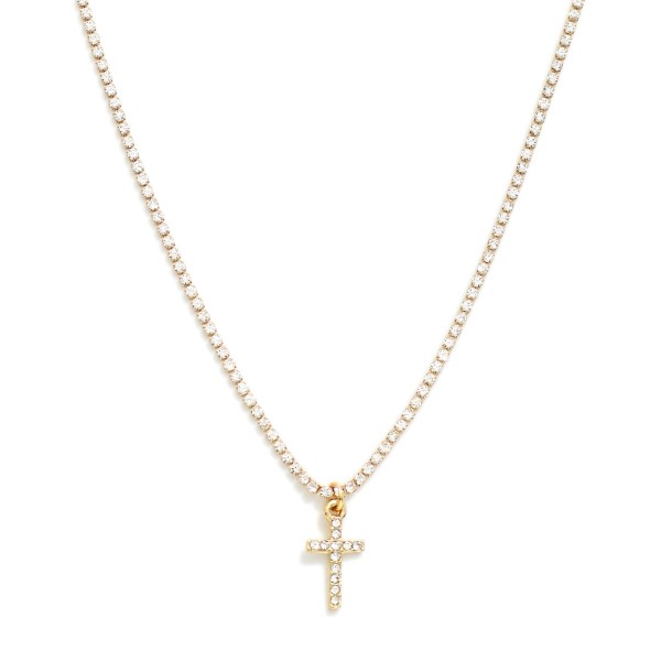 Chain Link Rhinestone Necklace 

- Approximately 16" L 