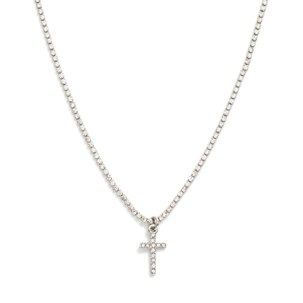 Chain Link Rhinestone Necklace 

- Approximately 16" L 