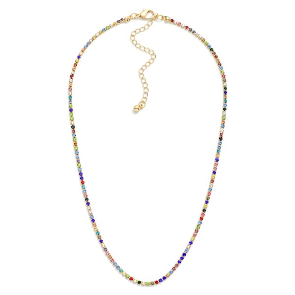 Linked Rhinestone Necklace 

- Approximately 14" L 