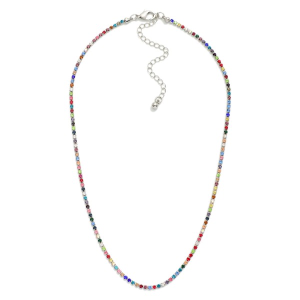 Linked Rhinestone Necklace 

- Approximately 14" L 