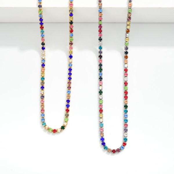 Linked Rhinestone Necklace 

- Approximately 14" L 