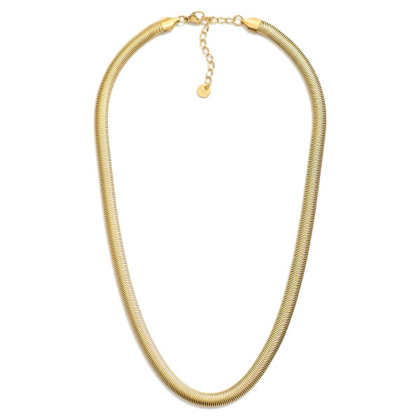 Wholesale flat Snake Chain Necklace Stainless Steel Water Resistant L Extender L