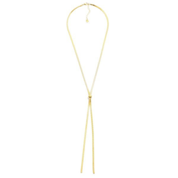 Herringbone Chain Bolo Style Necklace 

- Stainless Steel
- Water Resistant 
-  Approximately 22" L
- Extender 2" L