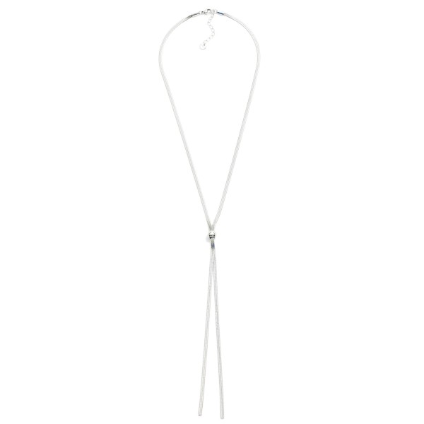 Herringbone Chain Bolo Style Necklace 

- Stainless Steel
- Water Resistant 
-  Approximately 22" L
- Extender 2" L