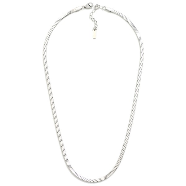 Snake Chain Necklace 

- Stainless Steel
- Water Resistant
- Approximately 16" L
- Extender 2" L