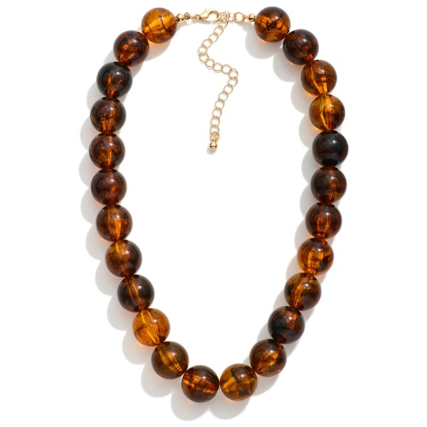 Marbled Acetate Bead Beaded Necklace 

- Approximately 14" L
- Extender 3" L 