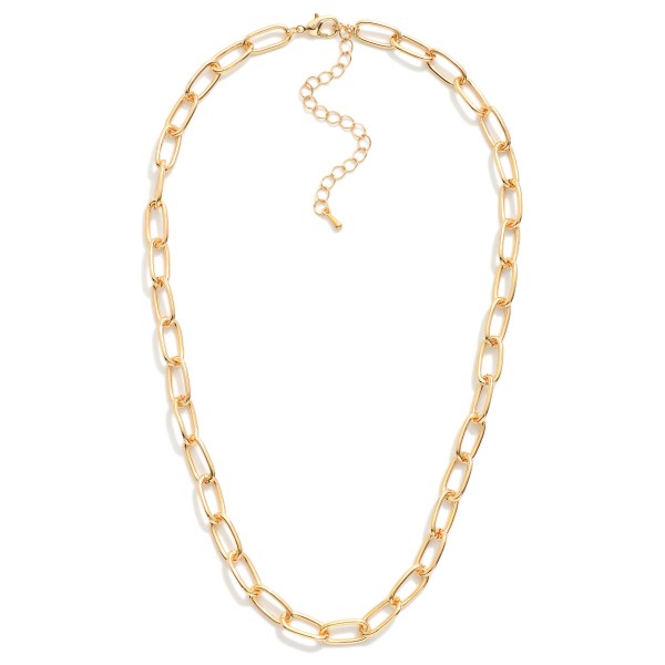 Paperclip Chain Link Necklace 

- Approximately 16" L
- Extender 2" L