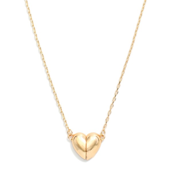 Chain Link Necklace Featuring Metal Tone Puffy Heart Pendant 

- Approximately 16" L
- Extender 2" L