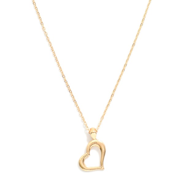 Chain Link Necklace Featuring Metal Tone Heart Pendant 

- Approximately 15.5" L
- Extender 2" L