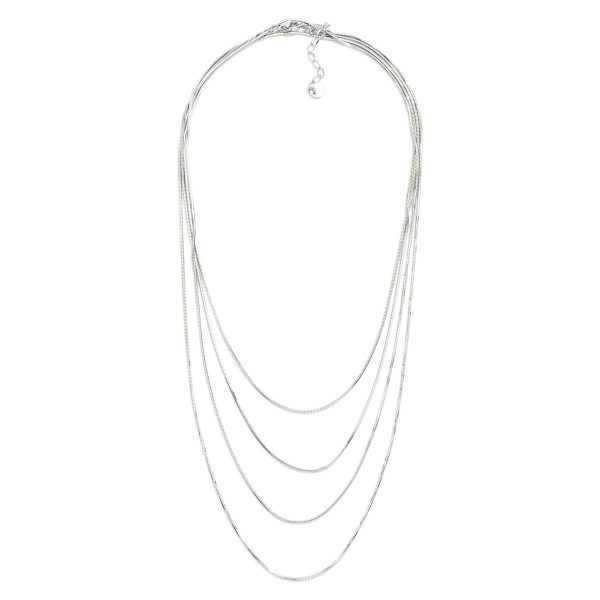 Layered Snake Chain Necklace 

- Stainless Steel
- Water Resistant
- Approximately 15.5" L
- Extender 2" L