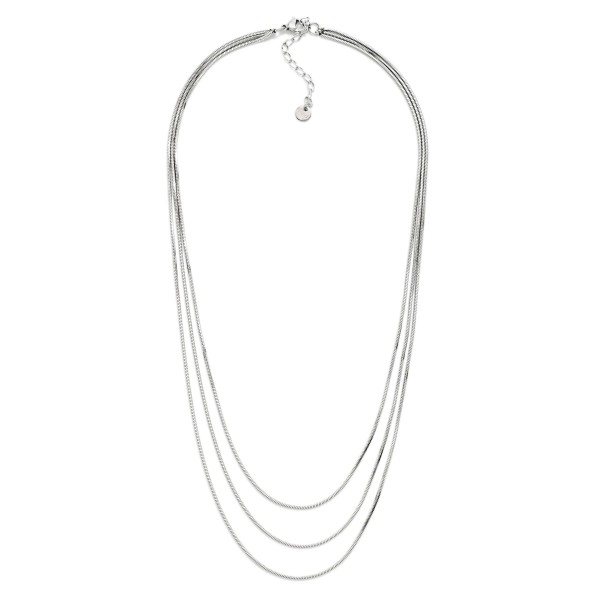Layered Herringbone Chain Link Necklace 

- Stainless Steel
- Approximately 17" L
- Extender 2" L