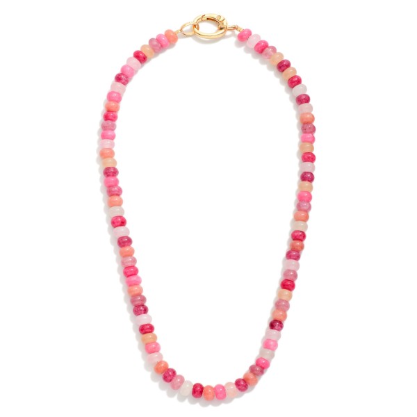 Candy Stone Beaded Necklace 

- Approximately 16" L 

