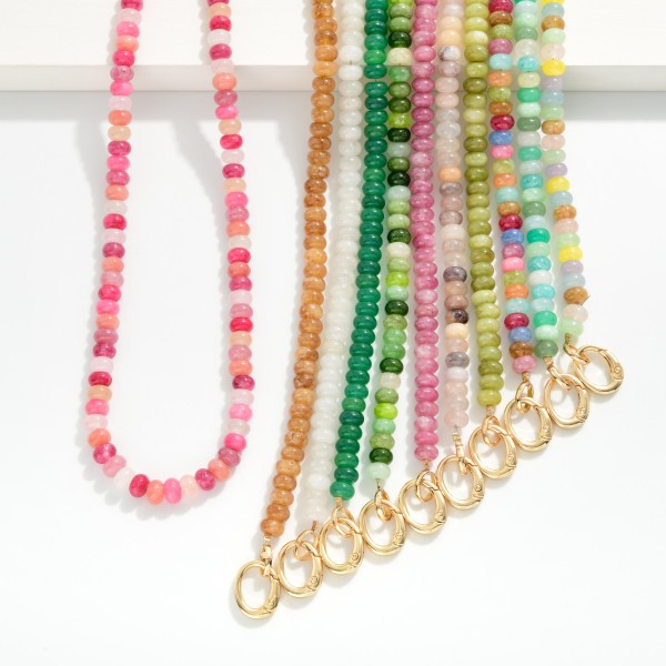 Candy Stone Beaded Necklace 

- Approximately 16" L 
