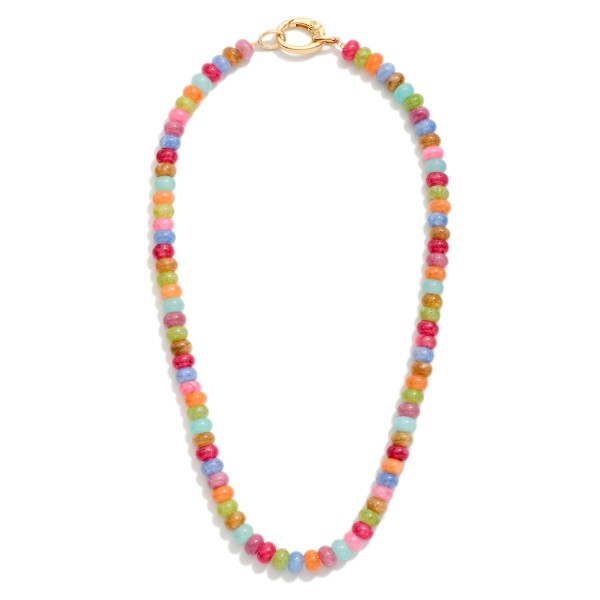 Candy Stone Beaded Necklace 

- Approximately 16" L 
