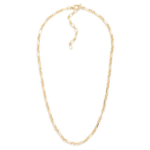 Oval & Hoop Link Chain Link Necklace 

- Approximately 14" L
- Extender 2" L