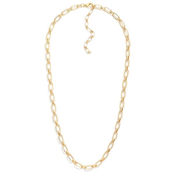Rectangle Link Chain Link Necklace 

- Approximately 16" L
- Extender 2" L