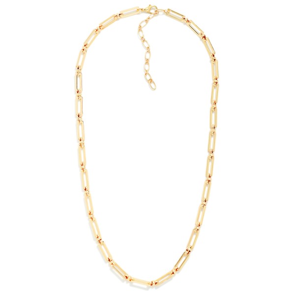 Rectangle Link Chain Link Necklace 

- Approximately 16" L
- Extender 3" L
