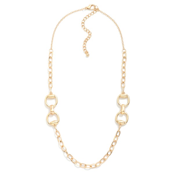 Chain Link Necklace Featuring Horse Bit Details 

- Approximately 18" L
- Extender 2" L