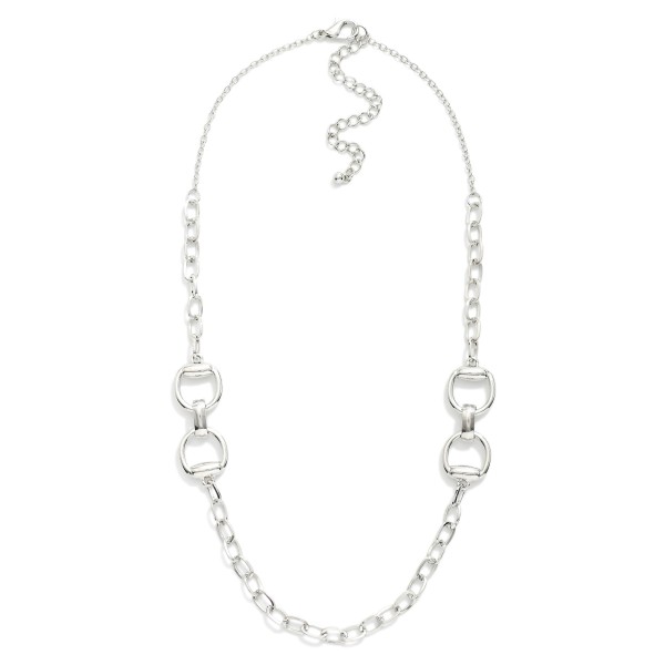 Chain Link Necklace Featuring Horse Bit Details 

- Approximately 18" L
- Extender 2" L