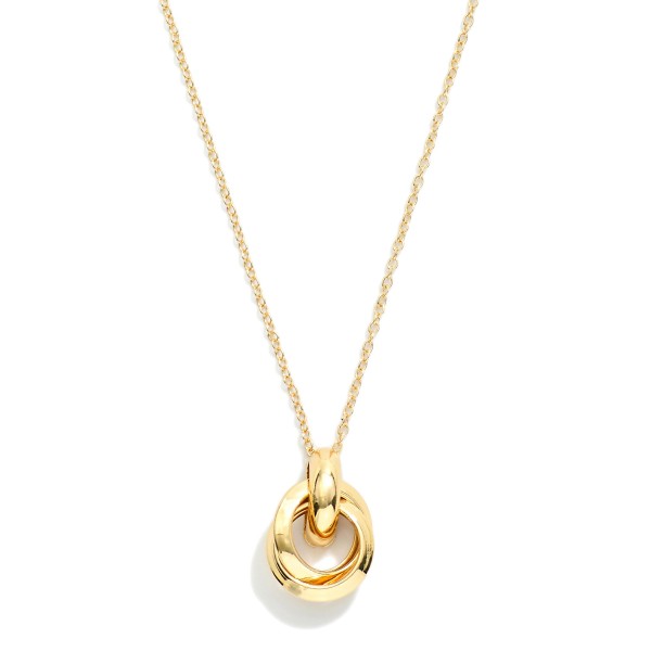 Chain Link Necklace Featuring Metal Tone Door Knocker Pendant 

- Approximately 16" L
- Extender 3" L