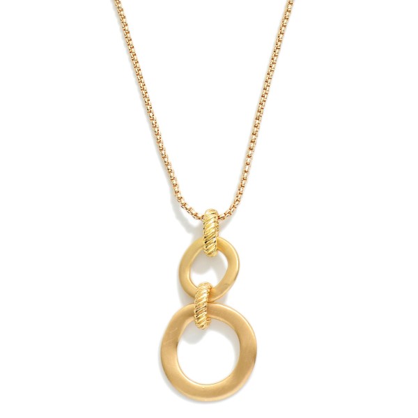 Square Chain Link Necklace Featuring Linked Circles Pendant 

- Approximately 16" L
- Extender 3" L