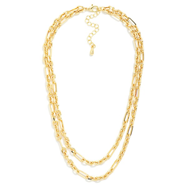 Layered Multi Link Chain Link Necklace 

- Approximately 16" L
- Extender 2" L