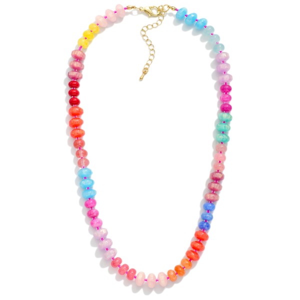 Stone & Disk Beaded Necklace 

- Approximately 14" L
- Extender 3" L