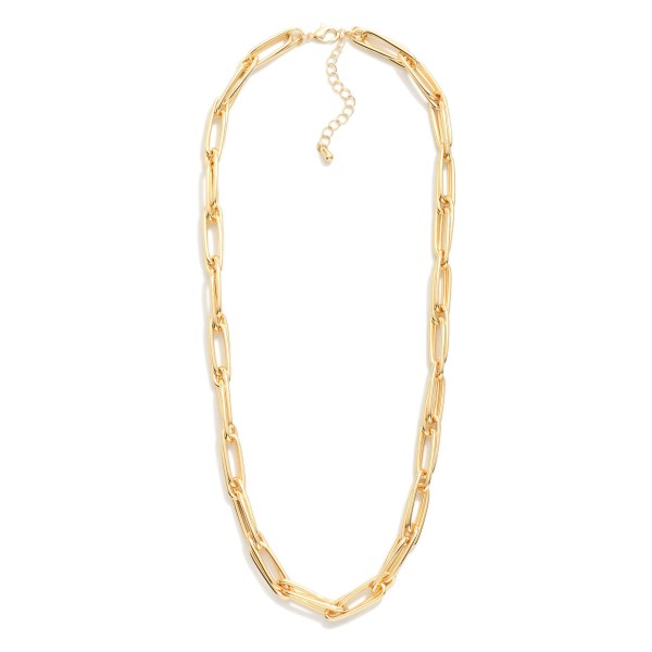 Layered Paperclip Chain Link Necklace 

- Approximately 24" L 
- Extender 2" L 