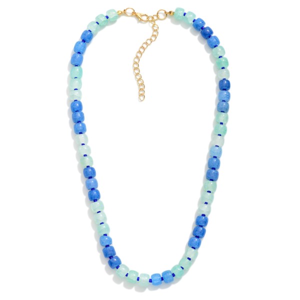 Stone Beaded Necklace 

- Approximately 14" L
- Extender 3" L