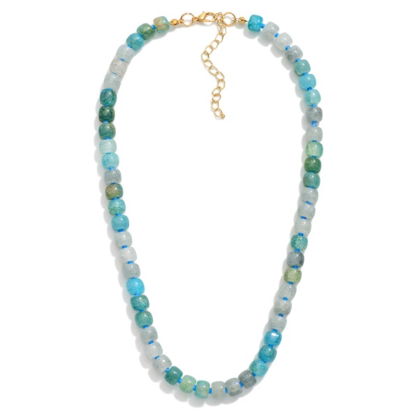 Stone Beaded Necklace 

- Approximately 14" L
- Extender 3" L