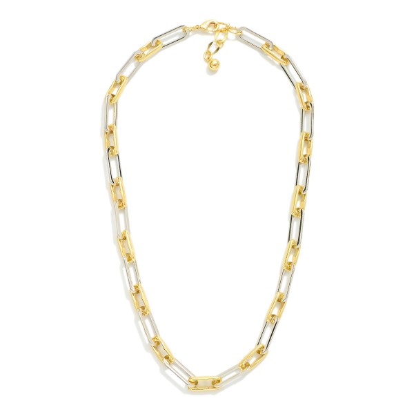 Paperclip & Peanut Link Chain Link Necklace 

- Gold Dipped 
- Approximately 18" L
- Extender 1" L