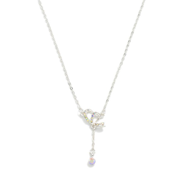 Dainty Chain Link Necklace Featuring Cubic Zirconia & Metal Tone Heart Pendant

- Approximately 15.5" L
- Extender 2" L

