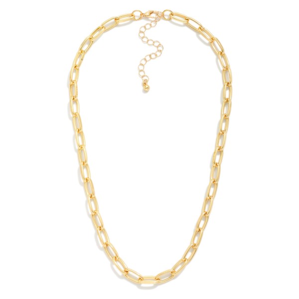 Paperclip Metal Tone Chain Link Necklace 

- Approximately 16" L
- Extender 2" L

