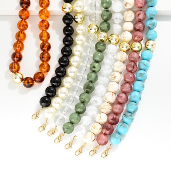 Chunky Acetate Bead Beaded Necklace 

- Approximately 16" L
- Extender 3" L