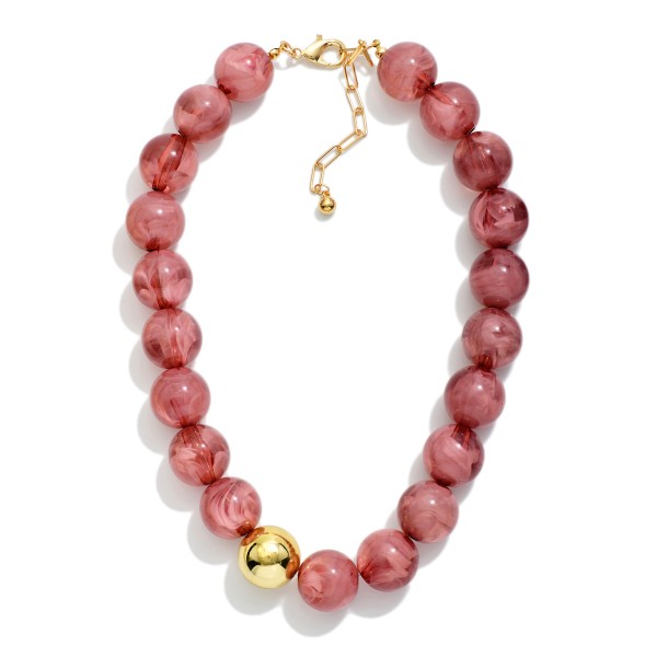 Chunky Acetate Bead Beaded Necklace 

- Approximately 16" L
- Extender 3" L
