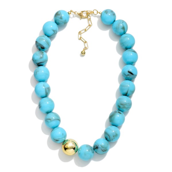 Chunky Acetate Bead Beaded Necklace 

- Approximately 16" L
- Extender 3" L