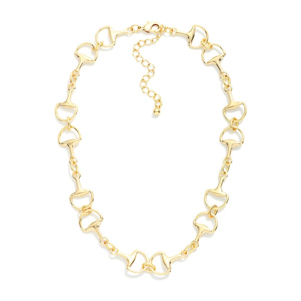 Linked Horsebit Chain Link Necklace 

- Approximately 14" L
- Extender 3" L