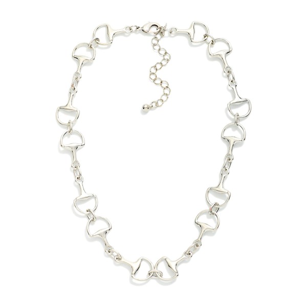 Linked Horsebit Chain Link Necklace 

- Approximately 14" L
- Extender 3" L