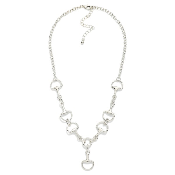 Chain Link Necklace Featuring Linked Horsebit Detail 

- Approximately 16" L
- Extender 3" L