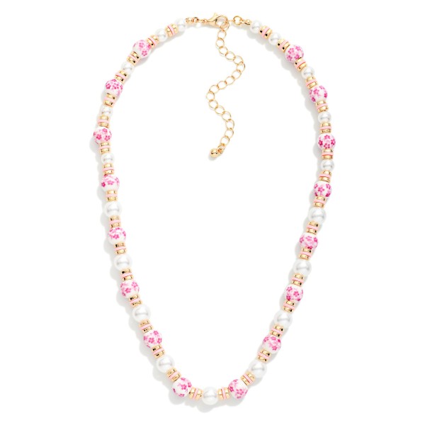 Chinoiserie Bead & Pearl Beaded Necklace 

- Approximately 14" L
- Extender 3" L