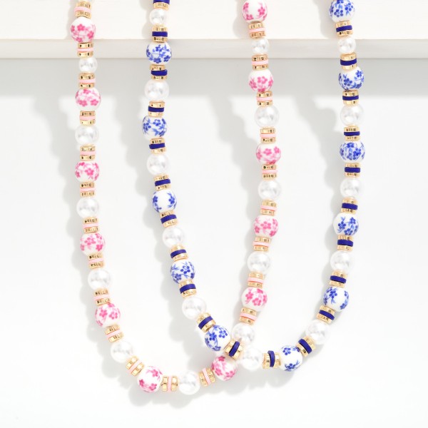 Chinoiserie Bead & Pearl Beaded Necklace 

- Approximately 14" L
- Extender 3" L
