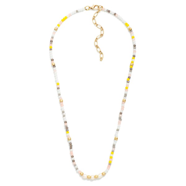 Faceted Bead & Pearl Beaded Necklace 

- Approximately 16" L
- Extender 3" L