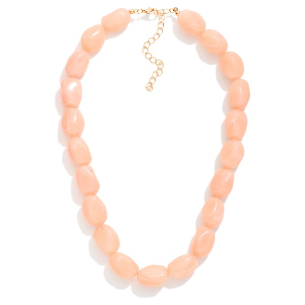 Marbled Acetate Nugget Beaded Necklace 

- Approximately 14" L
- Extender 2" L