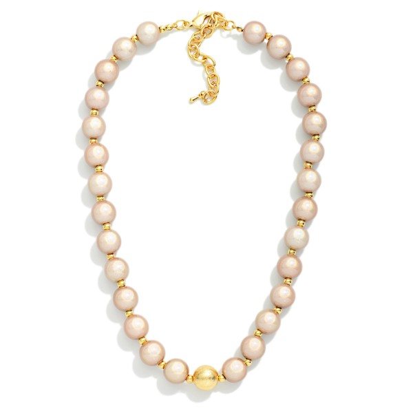 Translucent Bead Beaded Necklace Featuring Textured Metal Bead 

- Approximately 14" L
- Extender 3" L