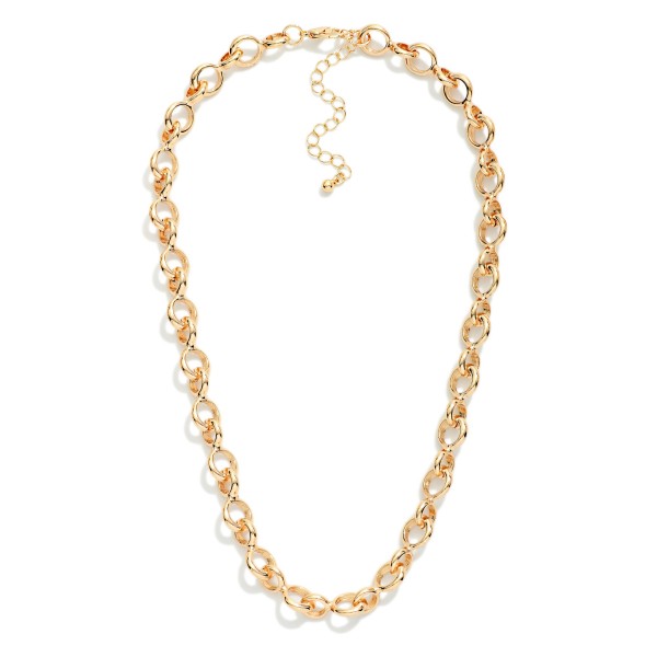 Gold Tone Circle Link Chain Necklace 

- Approximately 16" L 
- Extender 3" L 
