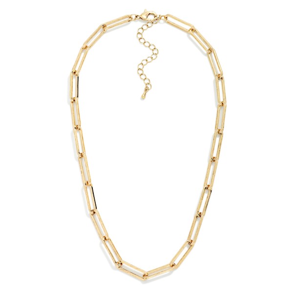 Paperclip Chain Link Necklace 

- Approximately 16" L
- Extender 3" L