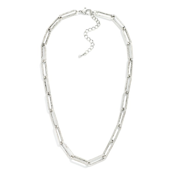 Paperclip Chain Link Necklace 

- Approximately 16" L
- Extender 3" L