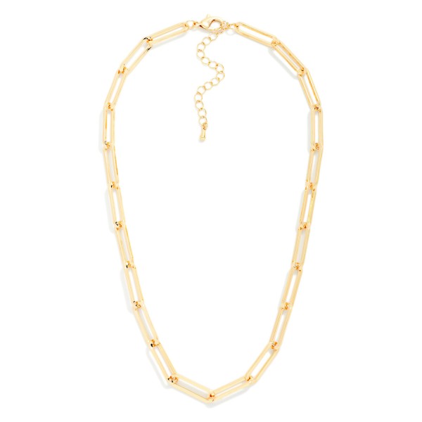 Paperclip Chain Link Necklace 

- Approximately 16" L
- Extender 3" L