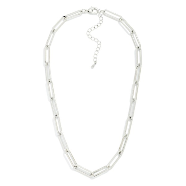 Paperclip Chain Link Necklace 

- Approximately 16" L
- Extender 3" L